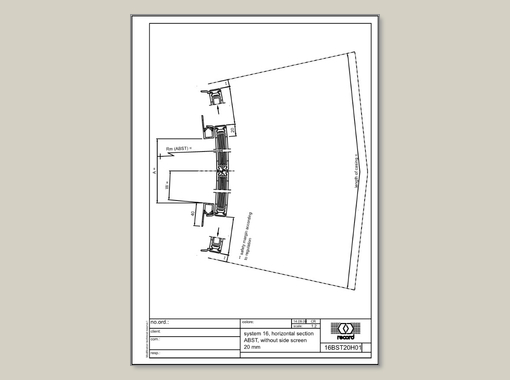 CURVED Concave - horizontal section profile 20 - no side screen