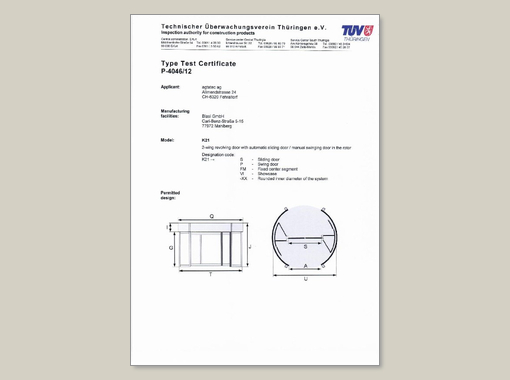 K21 Type Test Certificate TÜV