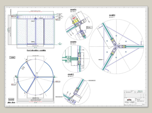 Revolving door K 31/ K 32 with automatic drive