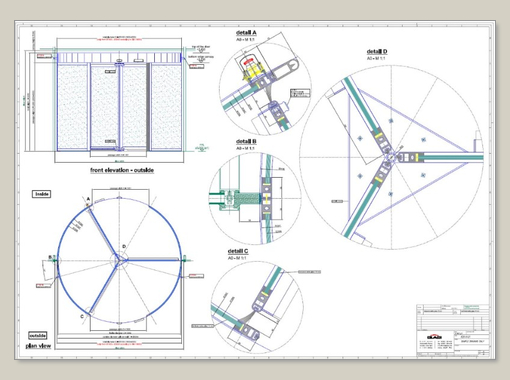 Revolving door K 31/ K 32 with automatic drive