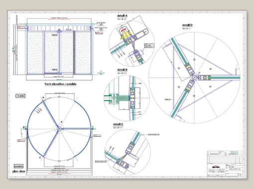 Revolving door K 31/ K 32 with automatic drive