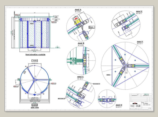 Revolving door K 31/ K 32 automatic, external manual night shutter