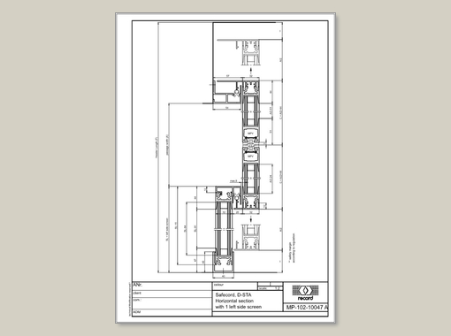 D-STA, Horizontal section with 1 left side screen