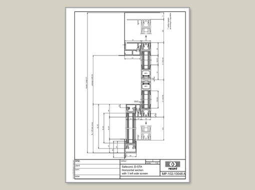 D-STA, Horizontal section with 1 left side screen