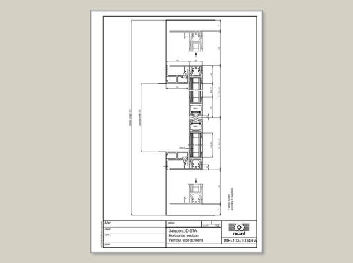 D-STA, Horizontal section without side screens