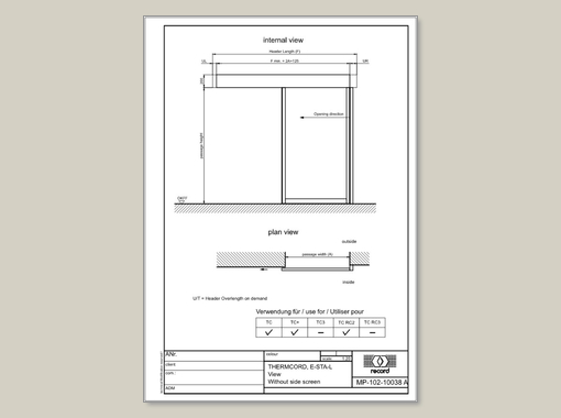 E-STA-L Elevation view without side screens