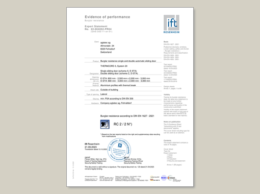 record THERMCORD3 – ift-Evidence of Performance – Expert Statement (GAS)