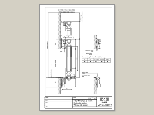 THERMCORD3, Horizontal section without side screen