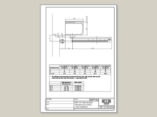 record DFA 127 85 mm Drive Height