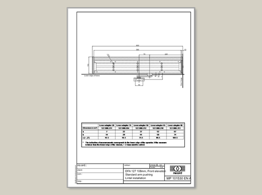 record DFA 127 108 mm Drive Height