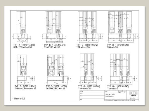 Floor Rail Versions record system 20